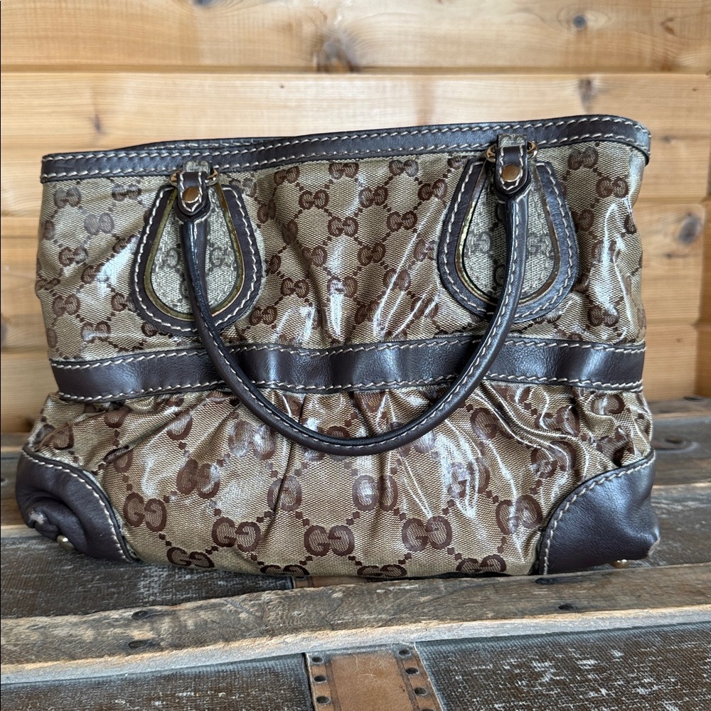 Gucci VINTAGE Crystal Mix Monogram GG Canvas Tote Bag - Picture 2 of 16